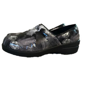 Savvy Nursing Clogs Shoes Black and white design WOMENS Size 8.5 EUC.